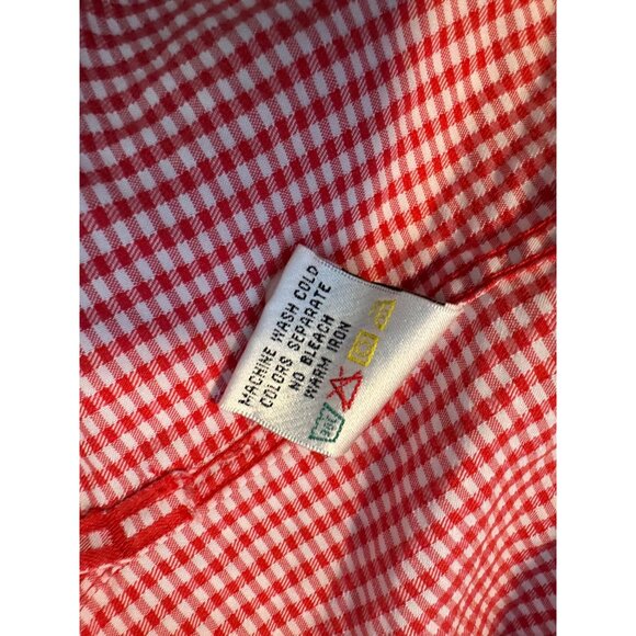 Bugatchi Uomo Men’s Size XL Red White Check Button Up Shirt EUC Short Sleeve Poc - Picture 7 of 9